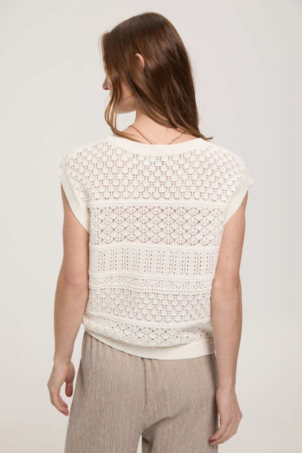 Milano Top colete de crochet Marfim