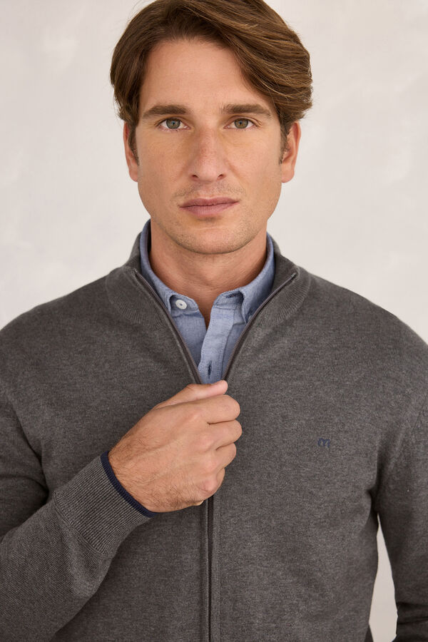 Milano Cardigan canelado Cinzento oscuro