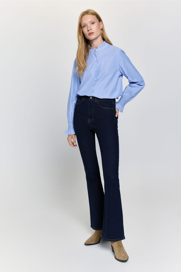 Milano Camisa cuello volante Azul