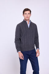 Milano Cárdigan Algodón Cremallera Gris Oscuro