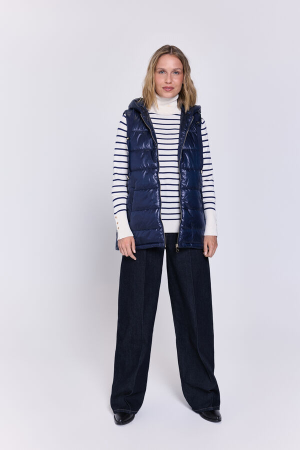 Milano Colete acolchoado com capuz Marinho
