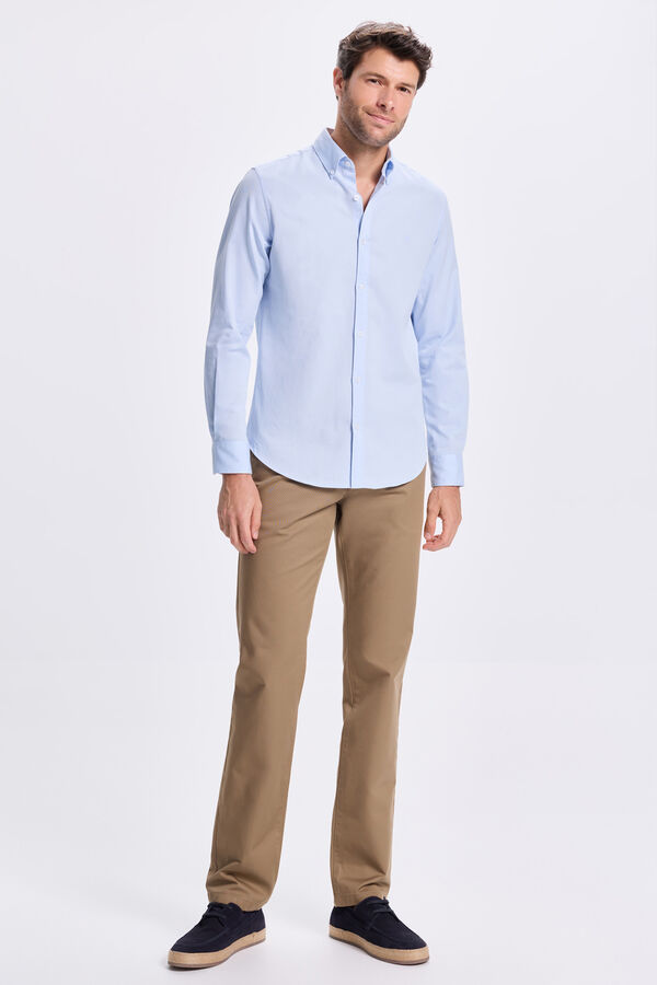 Milano Camisa Twill Lisa Azul