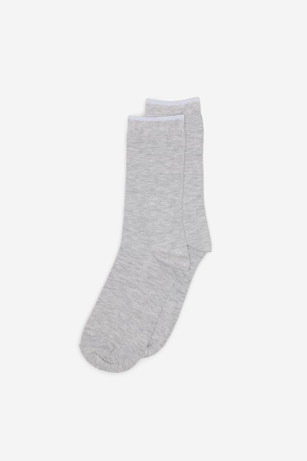 Fifty Outlet Calcetines rib lurex Gris Claro