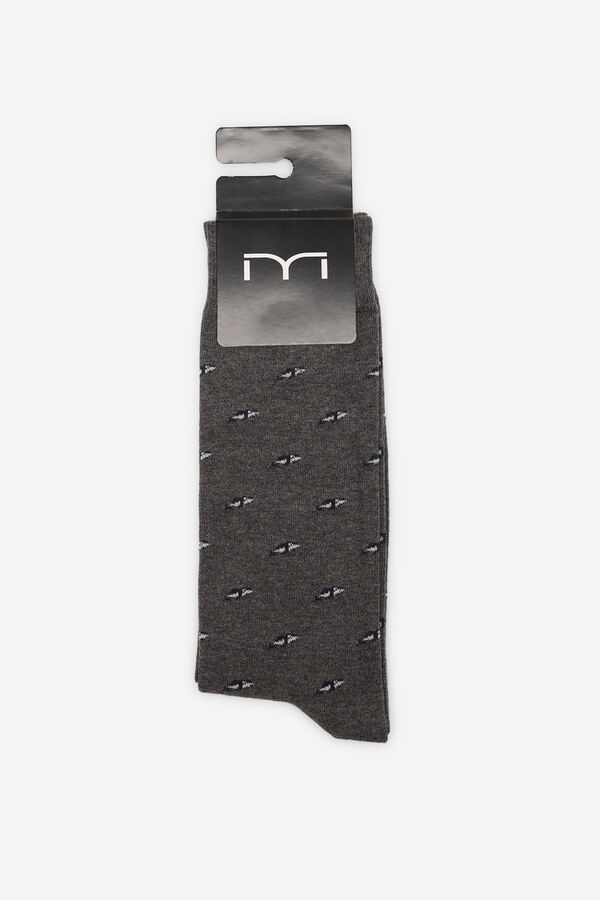 Milano Calcetines media ca&ntilde;a print orcas Gris Oscuro