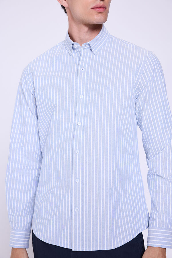 Springfield Camisa Rayas Relaxed Fit Azul
