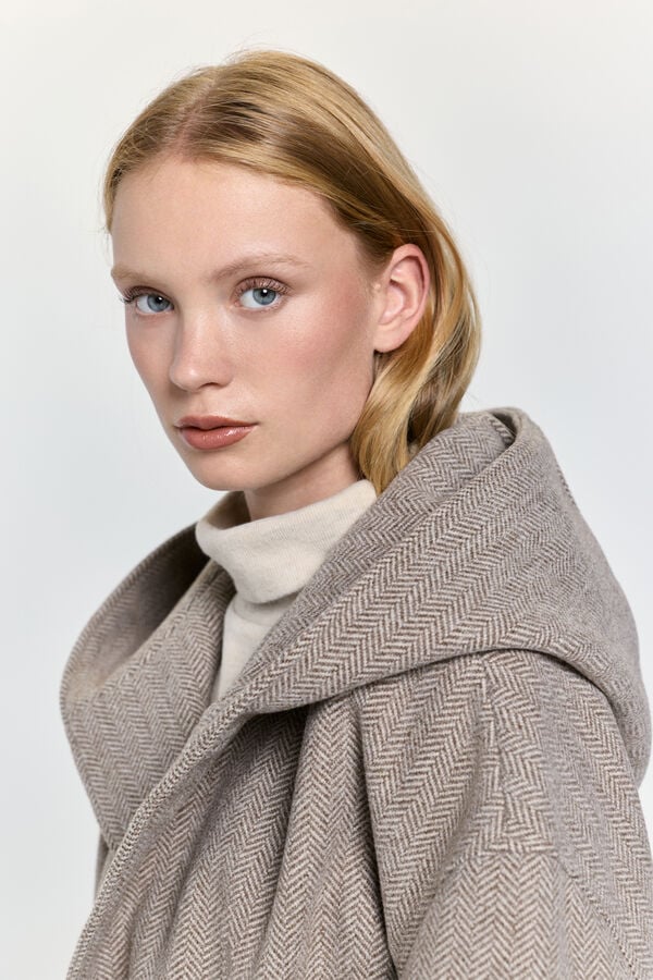 Milano Sobretudo de espiga Castanho