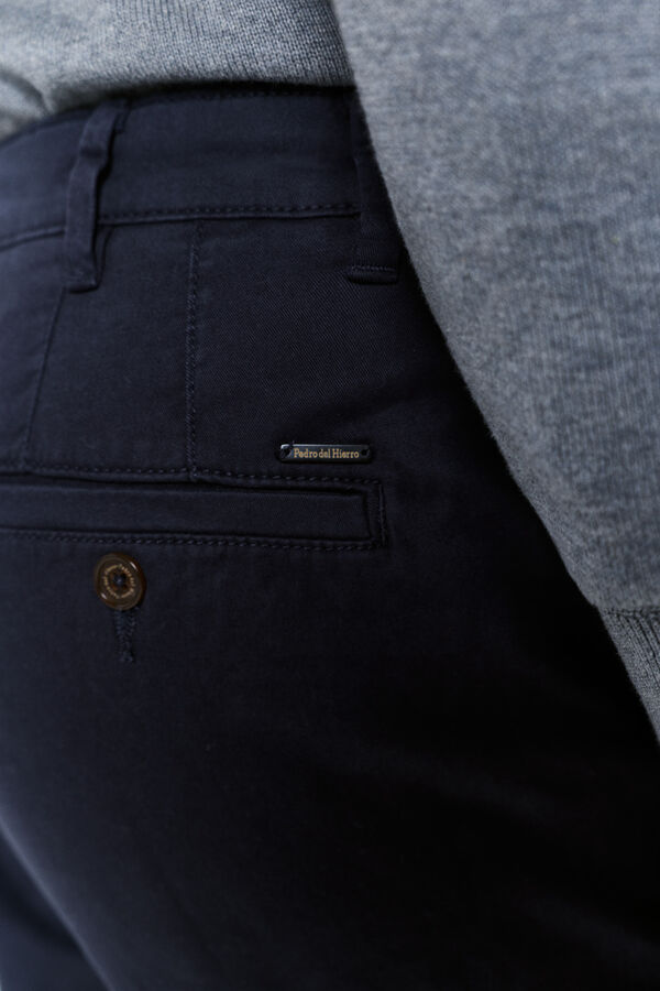 Pedro del Hierro Calças chino com ajuste confortável Marinho