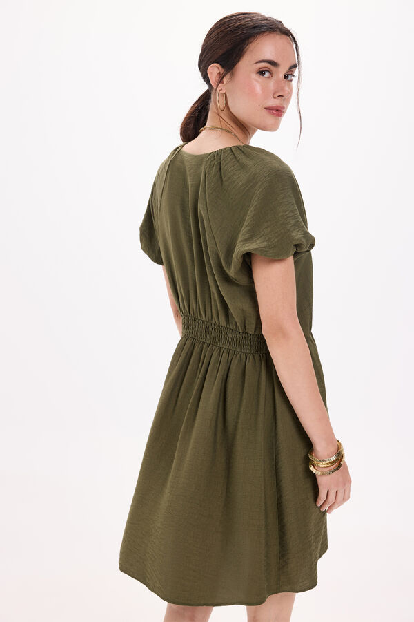 Milano Vestido curto evasê Cáqui escuro