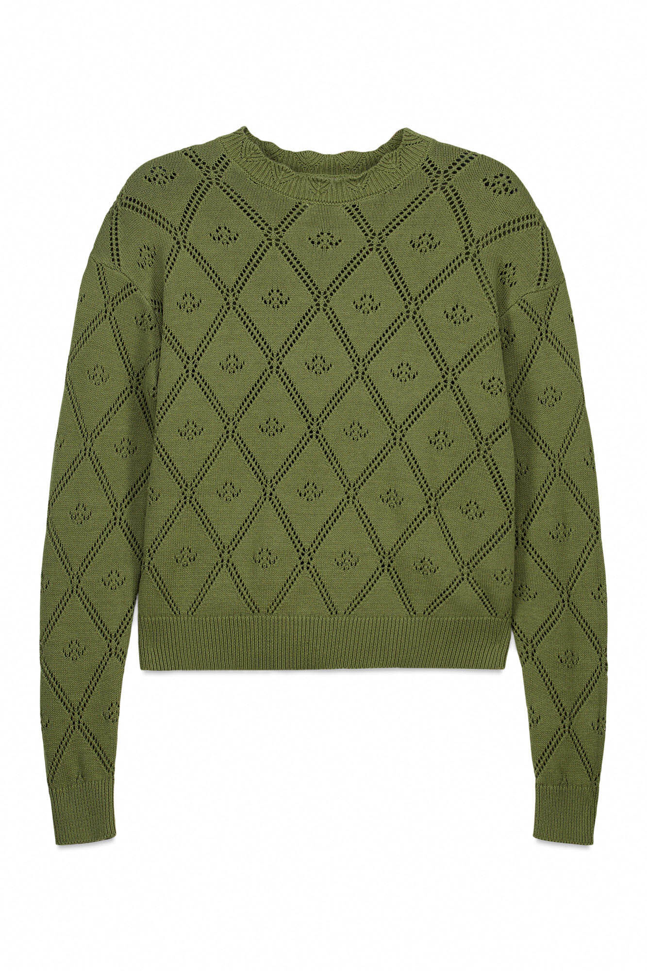 Milano Jersey cuello redondo con estructura de calados