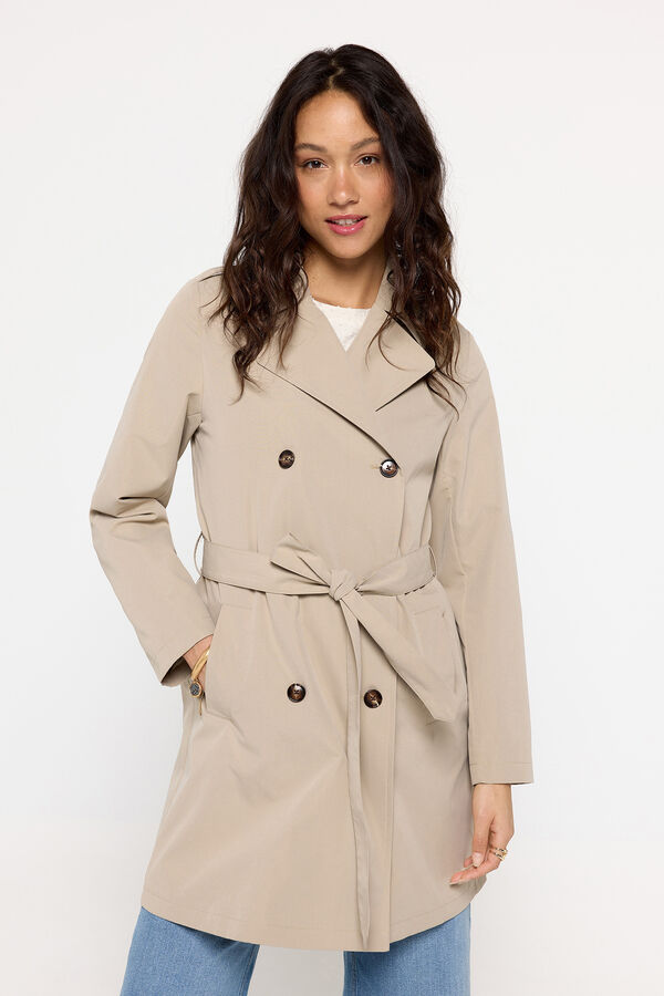 Fifty Outlet Trench coat forrado em camelo Bege