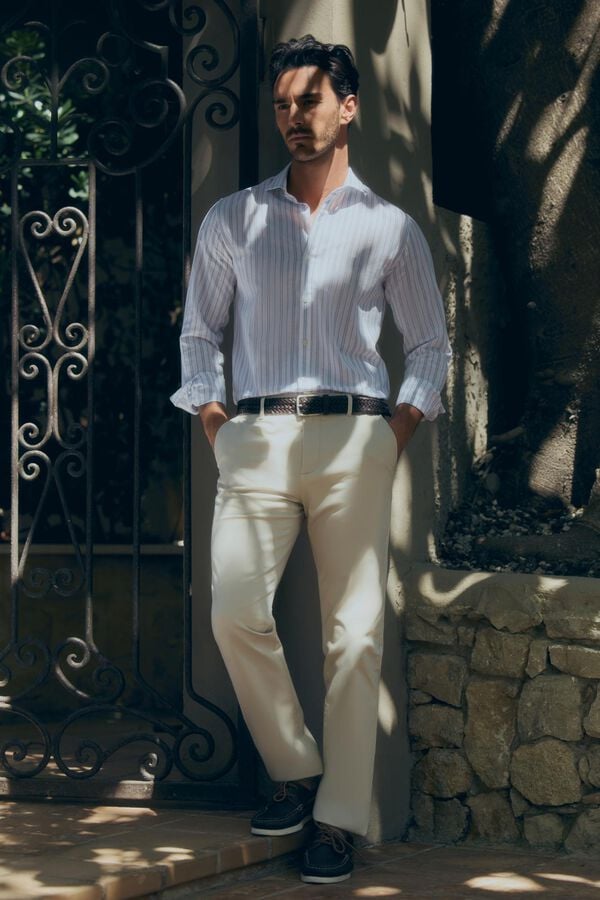Pedro del Hierro Cal&ccedil;as chino slim fit Bege