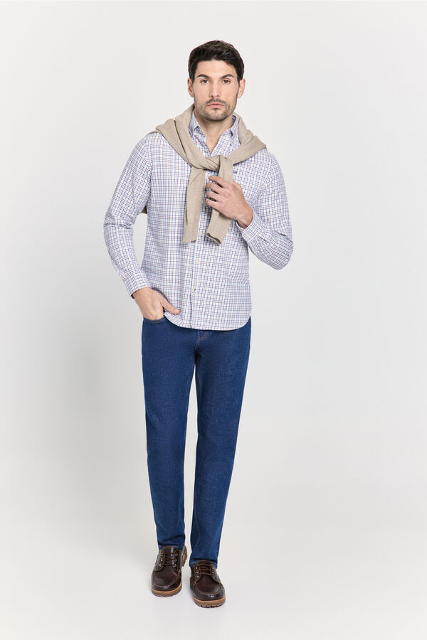 Pedro del Hierro Camisa cuadros relaxed fit Azul