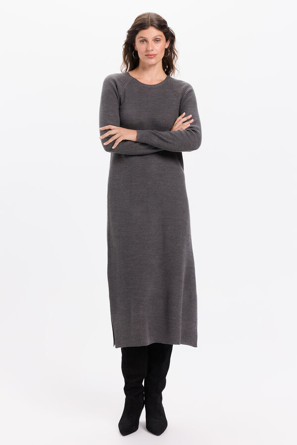 Milano Vestido midi punto Gris Oscuro