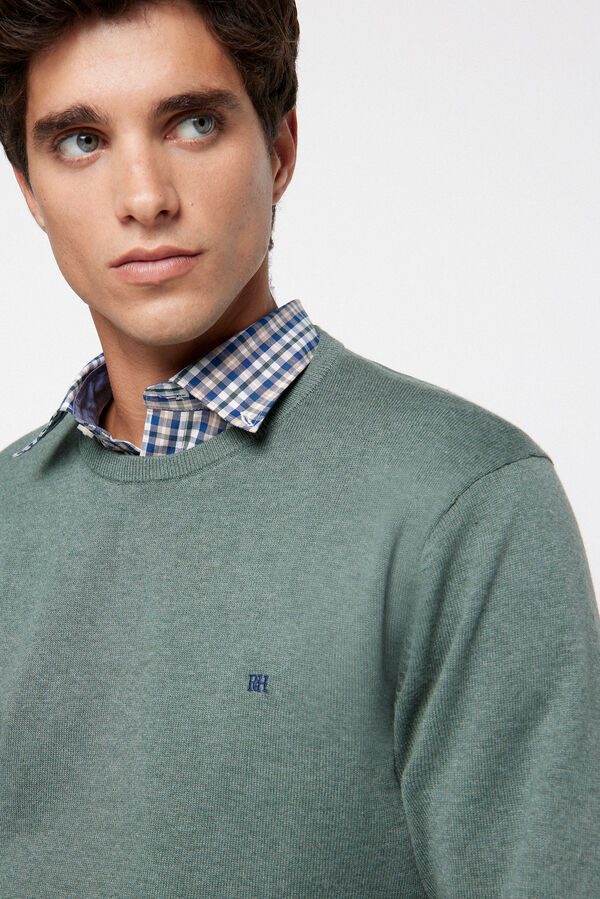 Pedro del Hierro Jersey b&aacute;sico algod&oacute;n PDH Verde