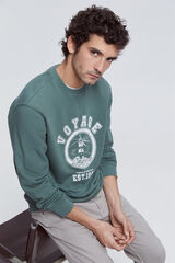 Milano Sweatshirt Algod&atilde;o estampada C&aacute;qui m&eacute;dio