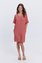 Milano Vestido curto de linho Vermelho