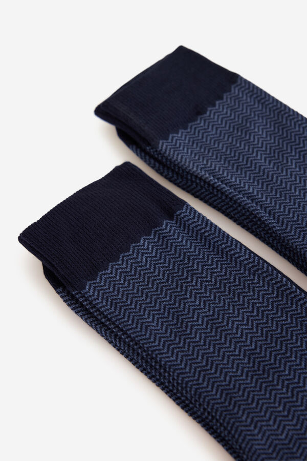 Milano Meias de espiga Marinho