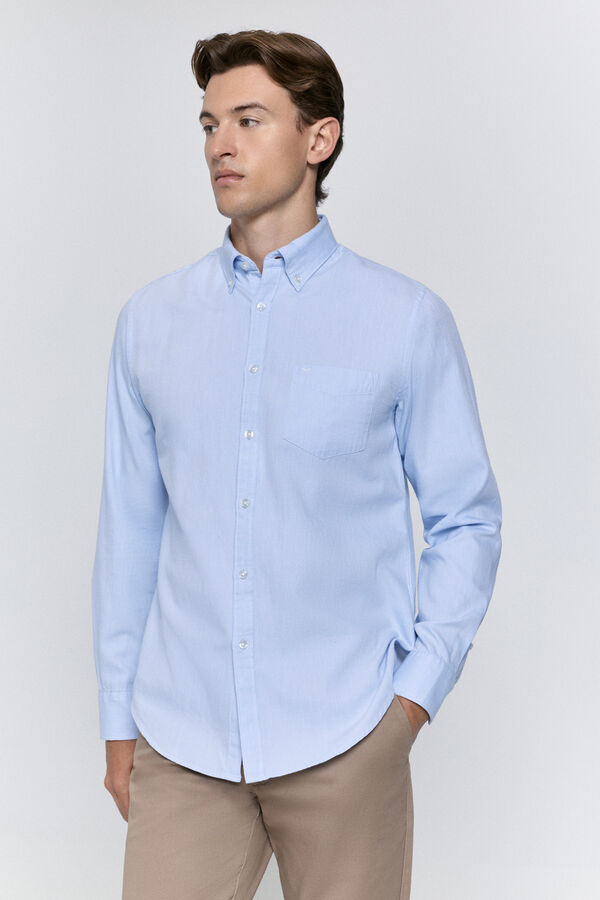 Milano Camisa twill relaxed fit Azul Claro