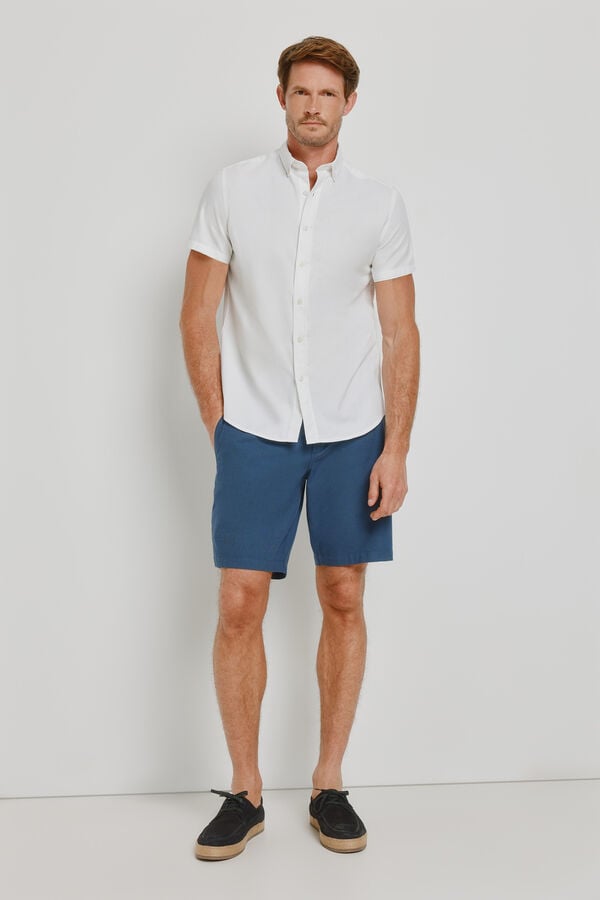 Springfield Camisa lisa de manga curta Branco