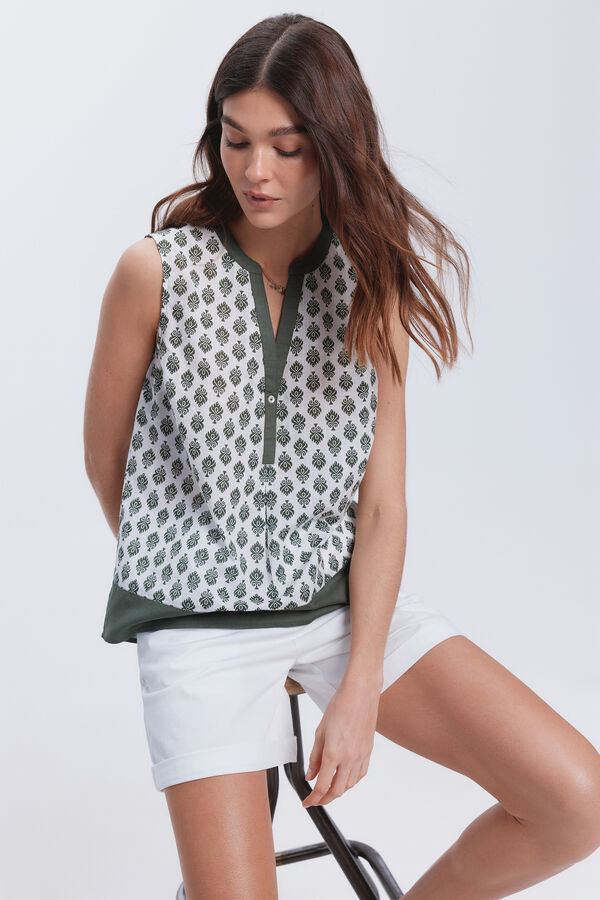 Milano Blusa estampada fluida Multicolor