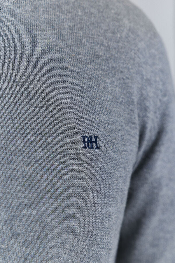 Pedro del Hierro Jersey básico cuello pico Gris Claro