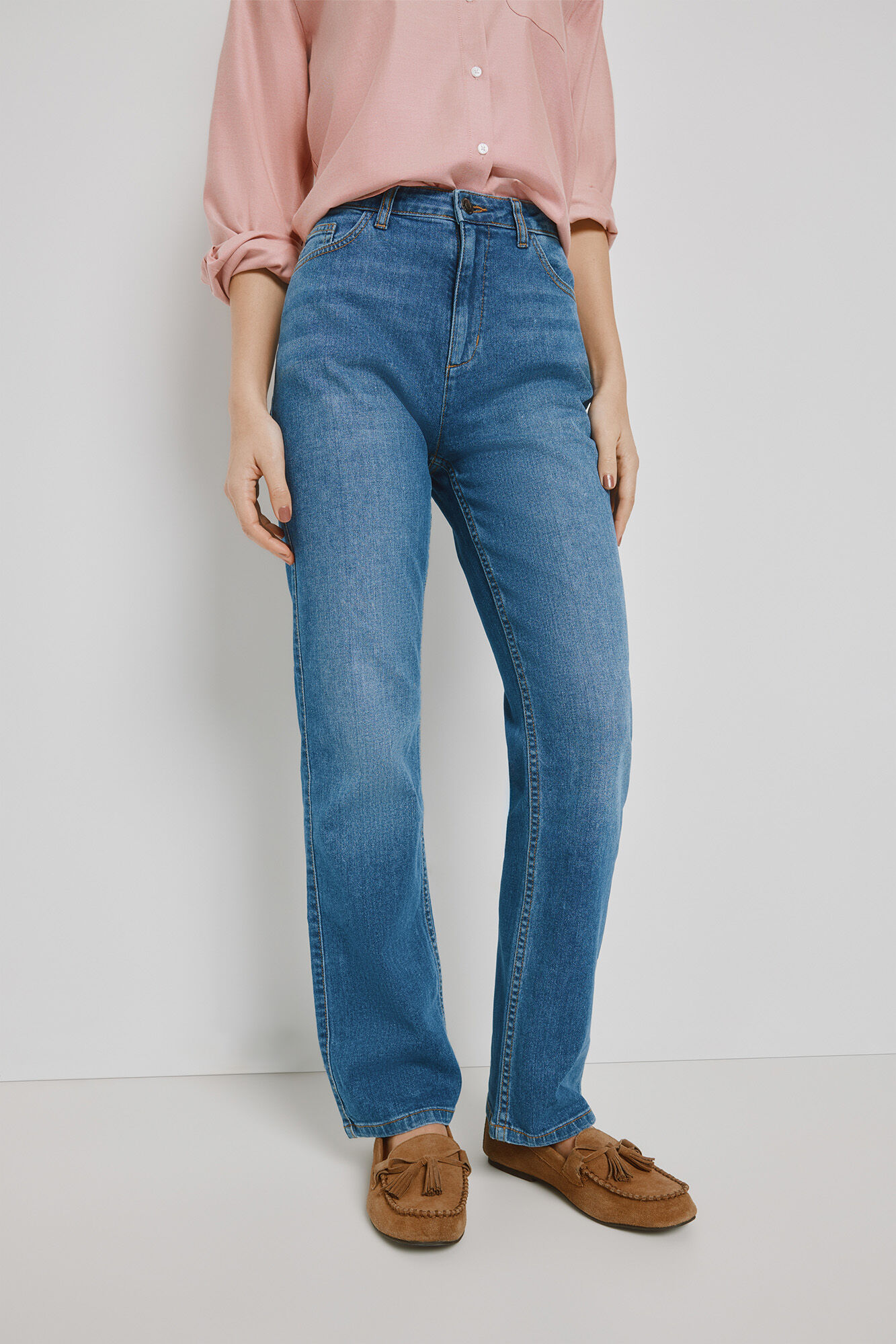 Milano Cal&ccedil;a regular em denim