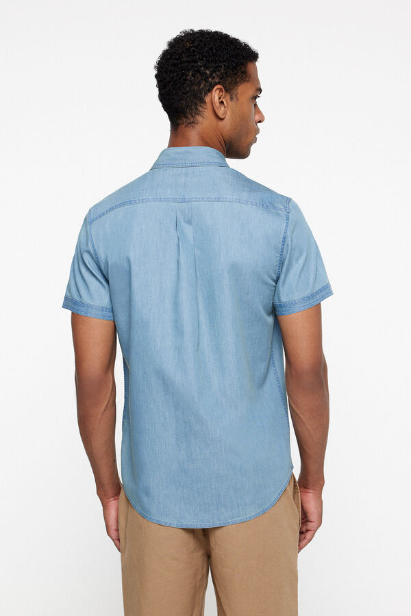 milano Camisa Denim Lisa Azul