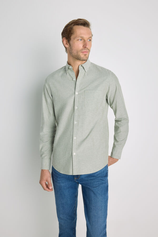 Milano Camisa lisa manga larga Verde