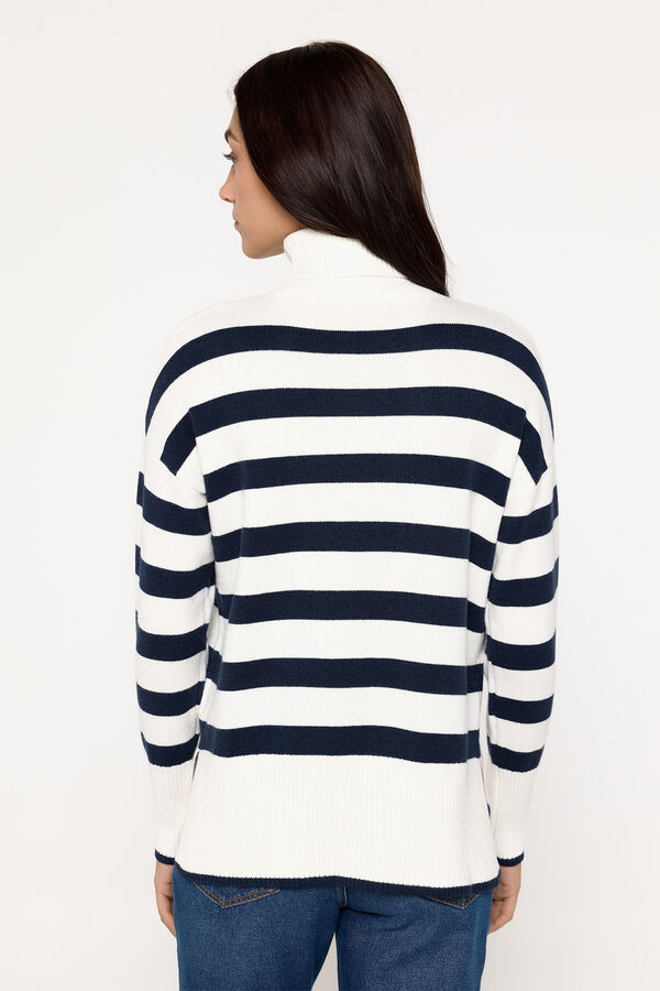 Milano Jersey cuello vuelto bajo abierto Navy