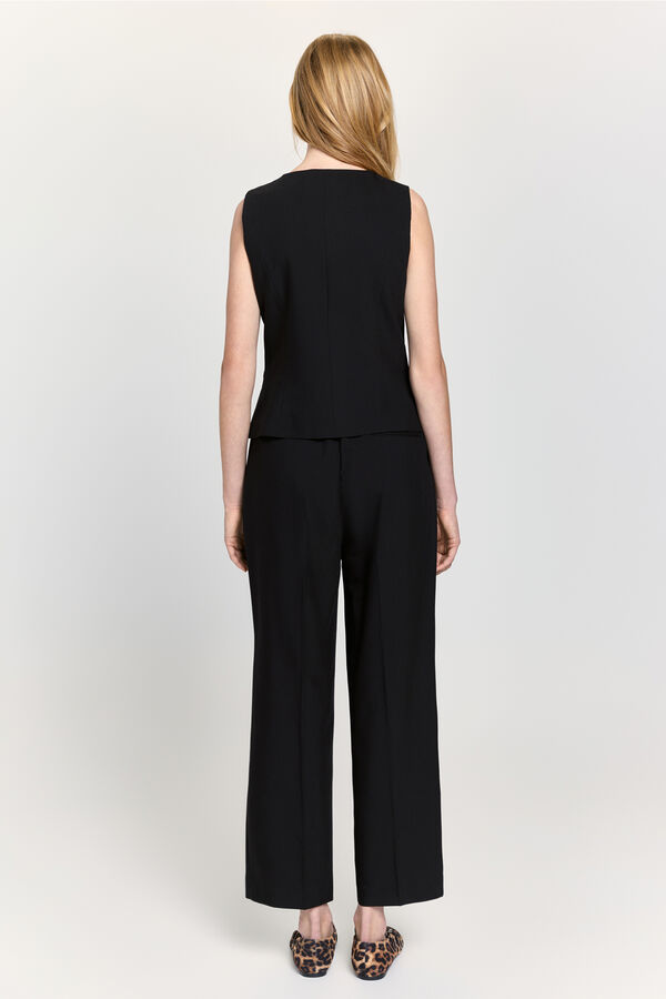 Milano Chaleco sastre negro cuello caja Negro