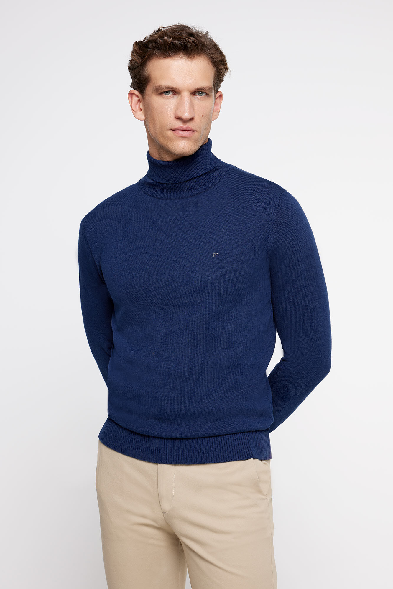 Milano Camisola de gola alta em algod&atilde;o