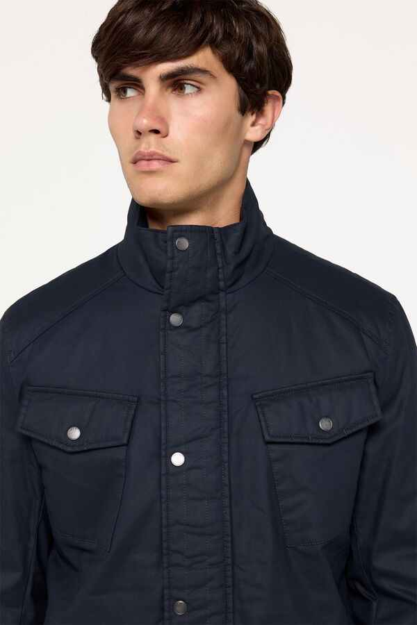 Milano Chaqueta Efecto Encerado Navy