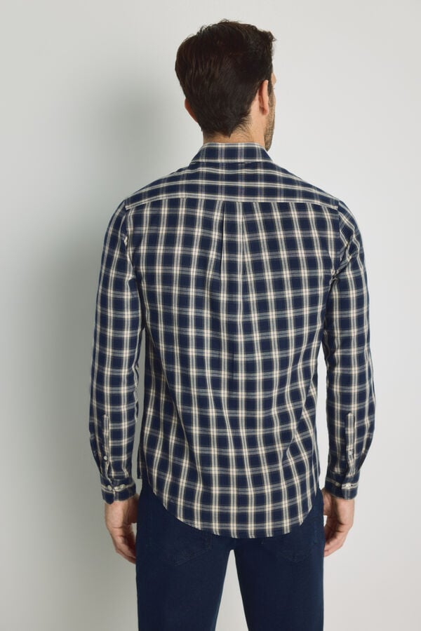 Milano Camisa cuadros manga larga Navy