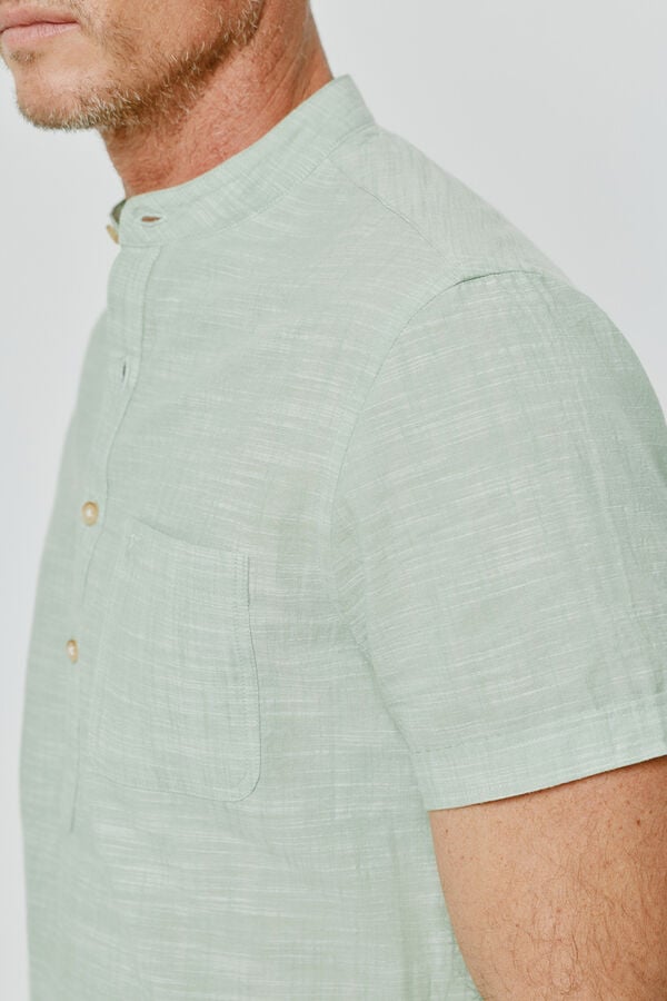 Milano Camisa gola mao manga curta Verde