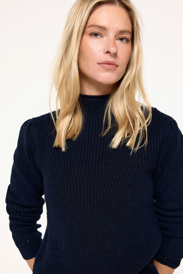 Milano Camisola gola cisne tato suave Azul