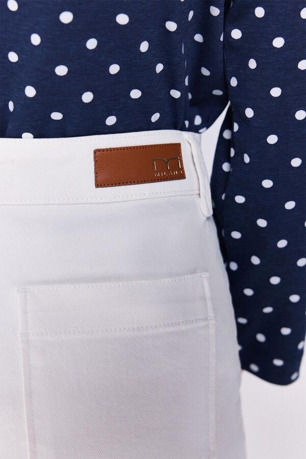 Milano Pantalón culotte tiro alto Marfil