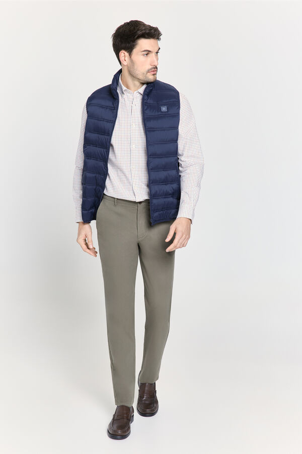 Pedro del Hierro Camisa xadrez com caimento relaxado Marfim