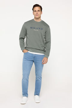 Fifty Outlet Sweatshirt Algodão estampada Cáqui