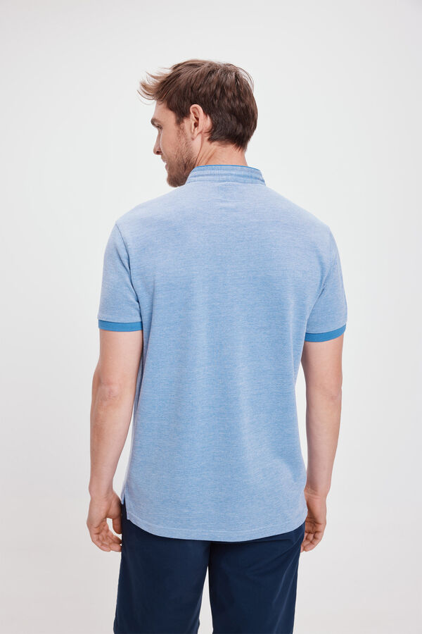 Milano Polo Mao Oxford Azul