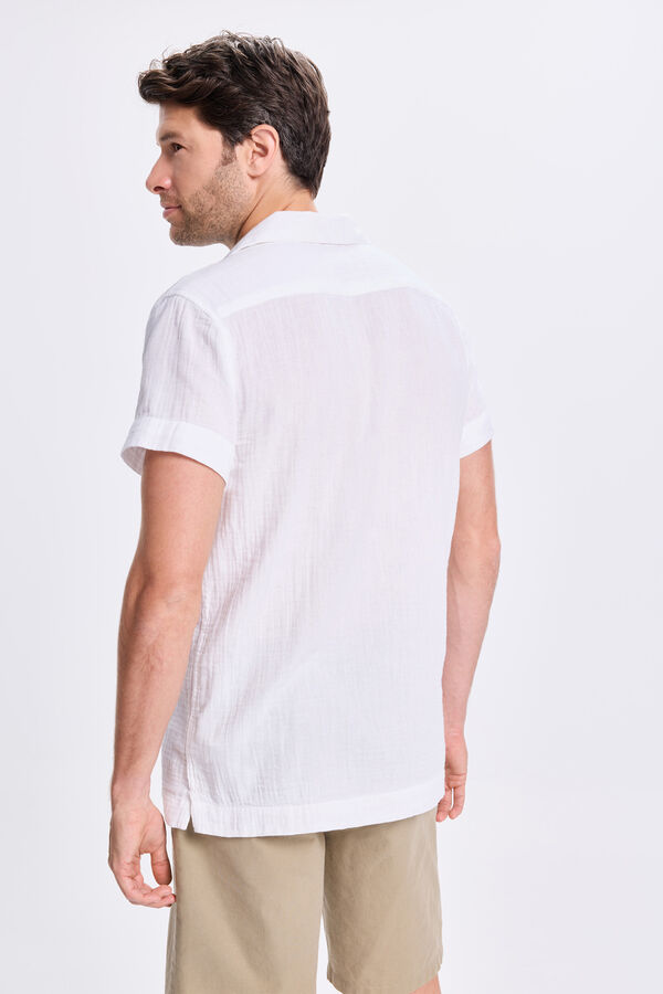 Milano Camisa de lapela curta Branco