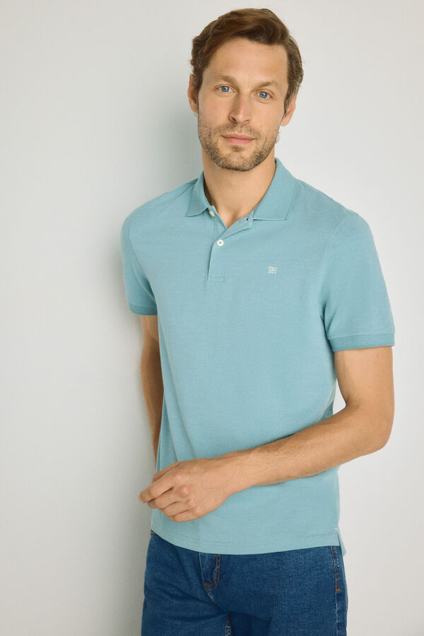 Pedro del Hierro Polo de manga curta Azul