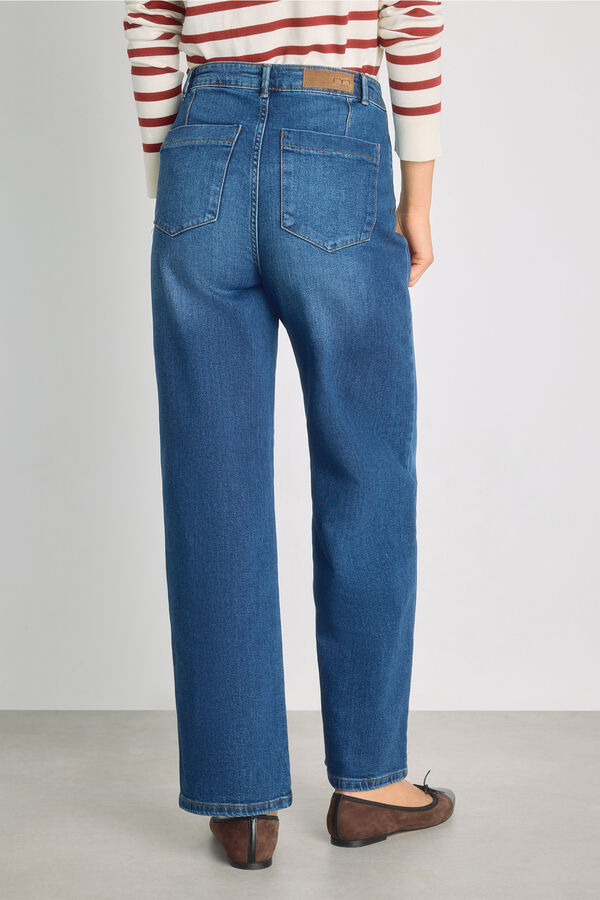 Milano Pantal&oacute;n denim ancho Azul