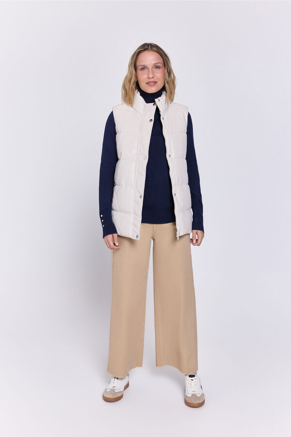 Milano Colete acolchoado de couro colete Marfim