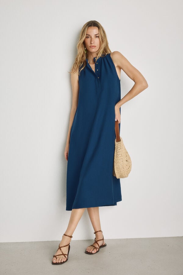 Milano Vestido halter Marinho