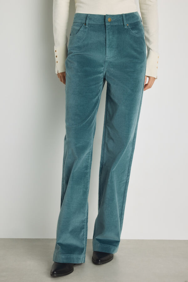 Milano Cal&ccedil;a de cinco bolsos Azul turquesa