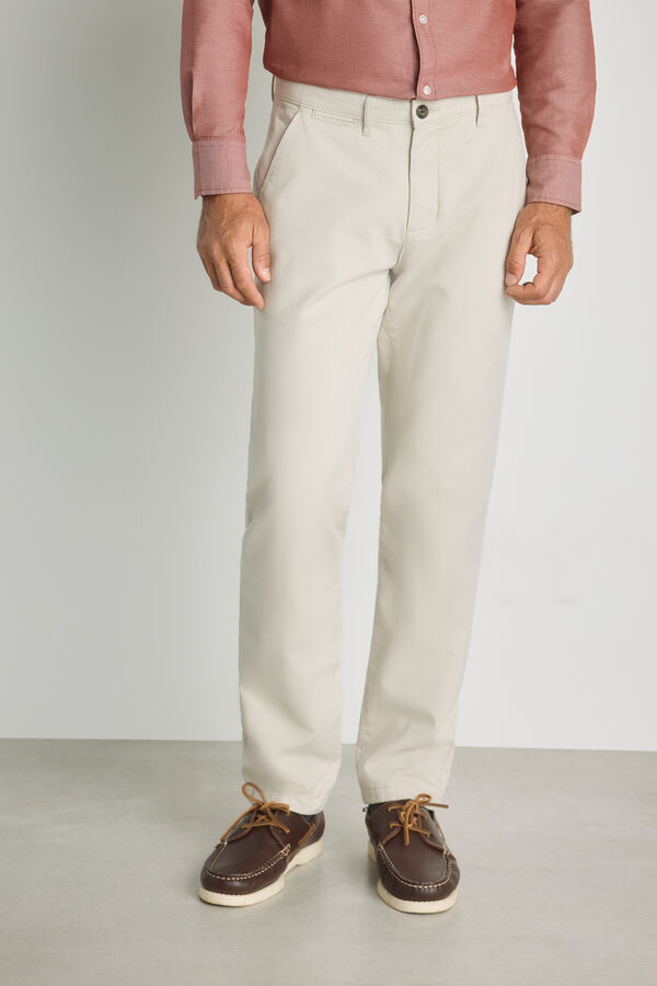 Milano Cal&ccedil;as chino regular fit Cinza claro