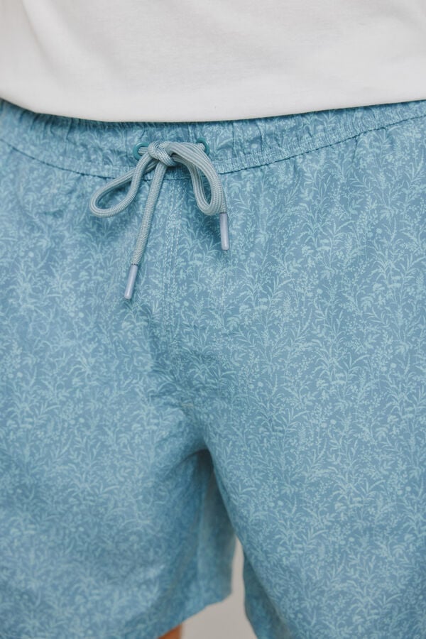 Milano Fato de banho estampado floral Azul