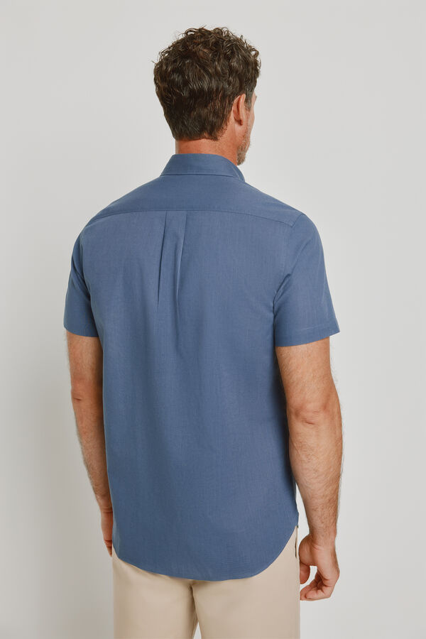 Pedro del Hierro Camisa lisa de manga curta Azul