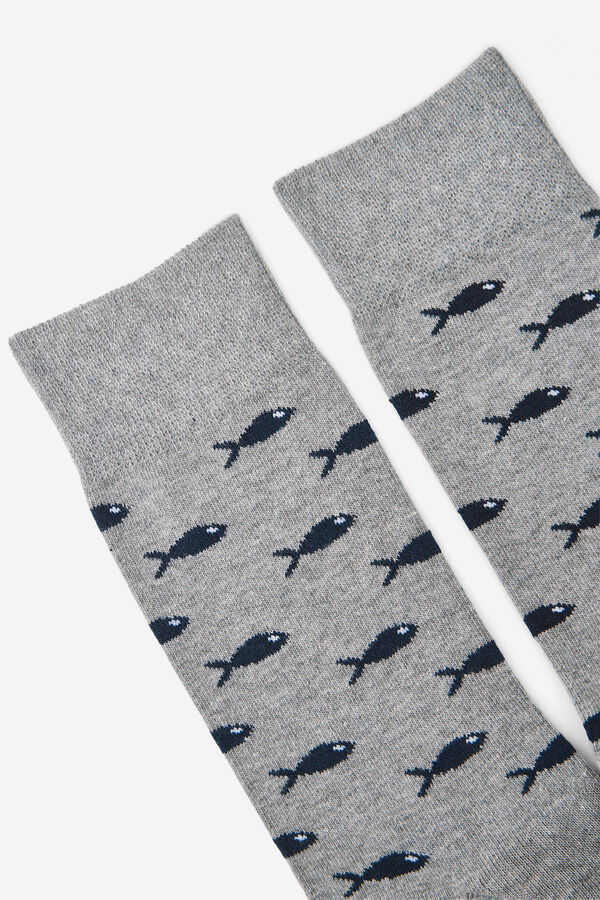 Milano Calcet&iacute;n dibujo sardinas Negro