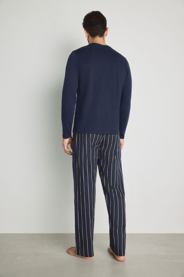 Milano Pijama punto y tela Navy